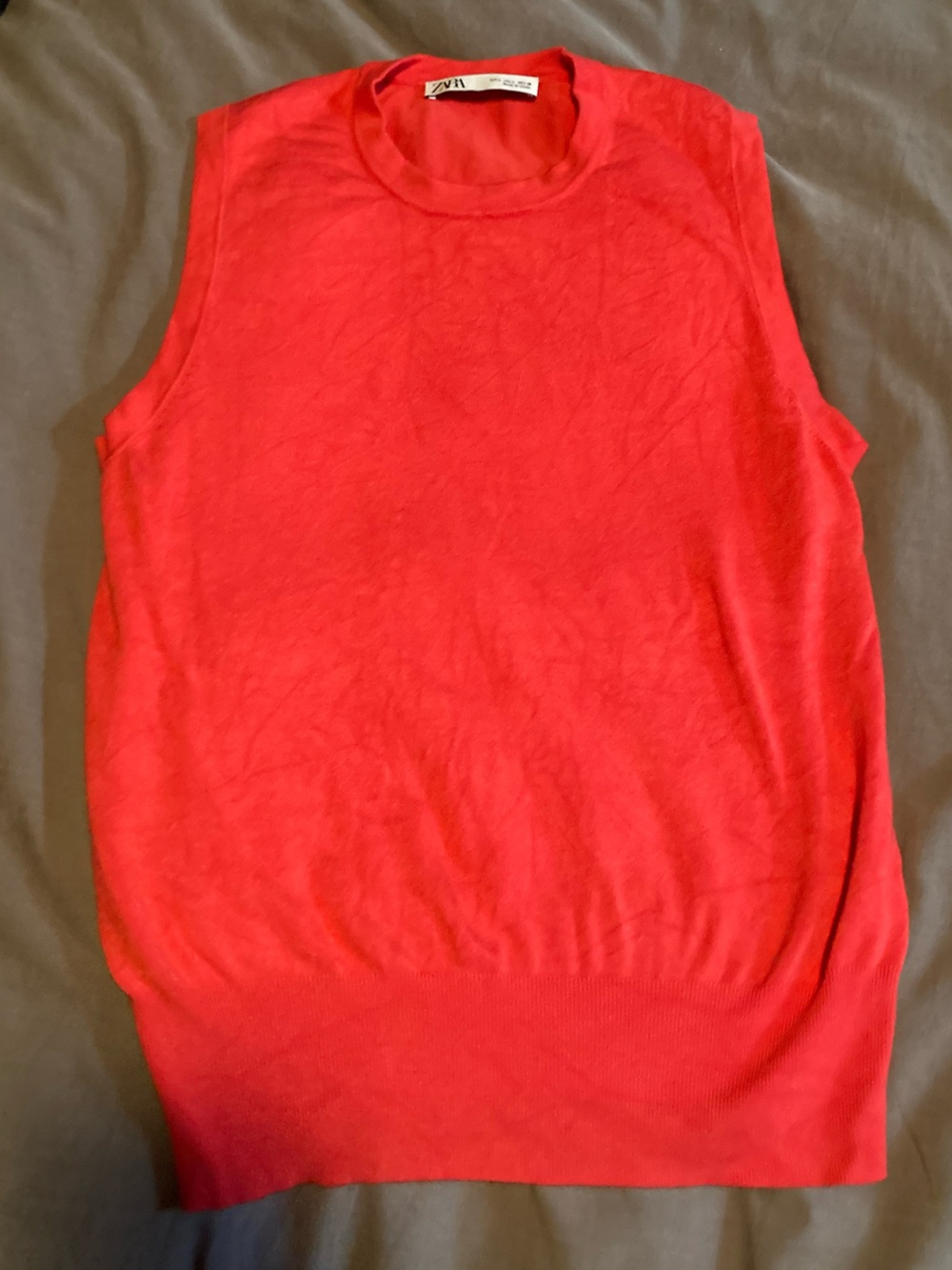 Zara Bright Red Sleeveless Tank Top